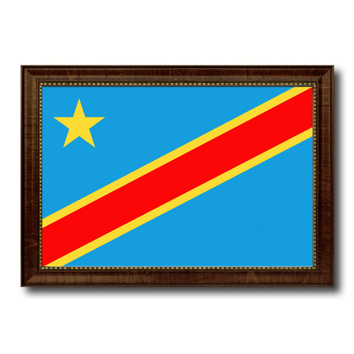 Congo Democratic Republic Country Flag Canvas Print with Picture Frame  Gifts Wall Image 1