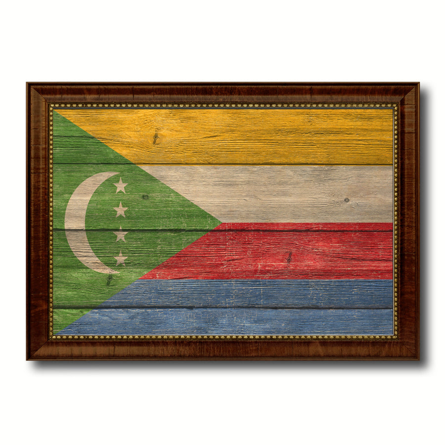 Comoros Country Flag Texture Canvas Print with Custom Frame  Gift Ideas Wall Decoration Image 1