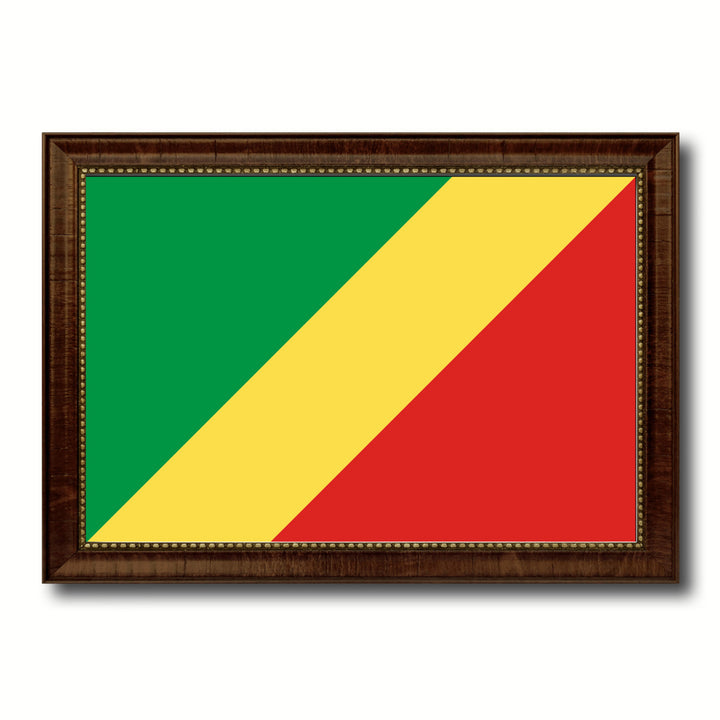 Congo Republic Country Flag Canvas Print with Picture Frame  Gifts Wall Image 1