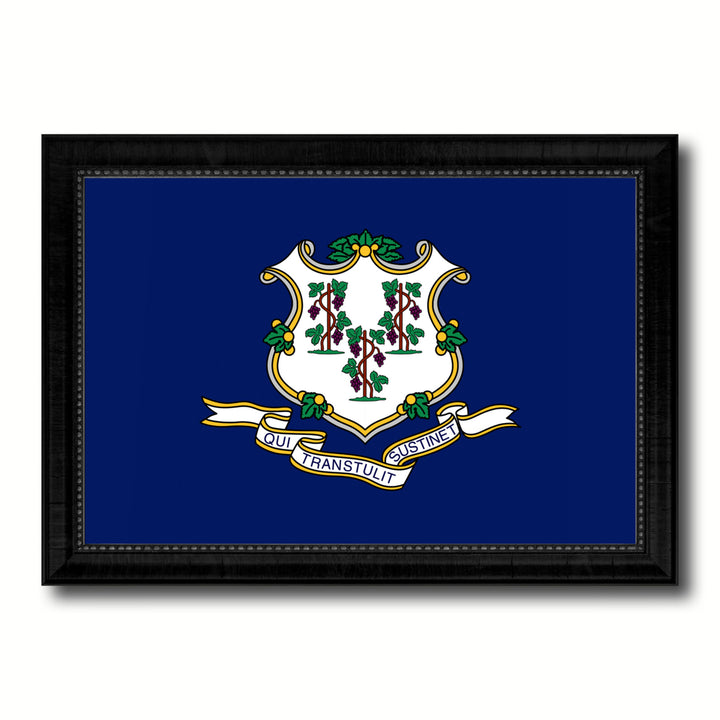 Connecticut State Flag Canvas Print with Picture Frame Gift Ideas  Wall Art Decoration Image 1