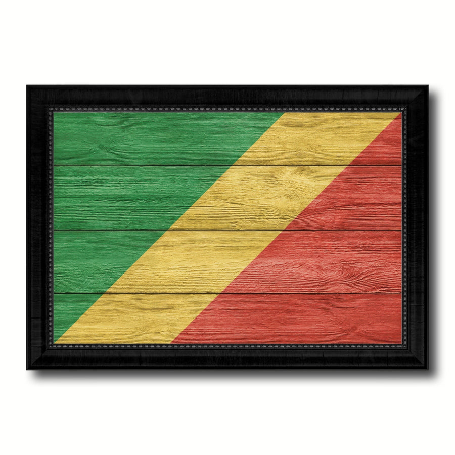 Congo Republic Country Flag Texture Canvas Print with Picture Frame  Wall Art Gift Ideas Image 1