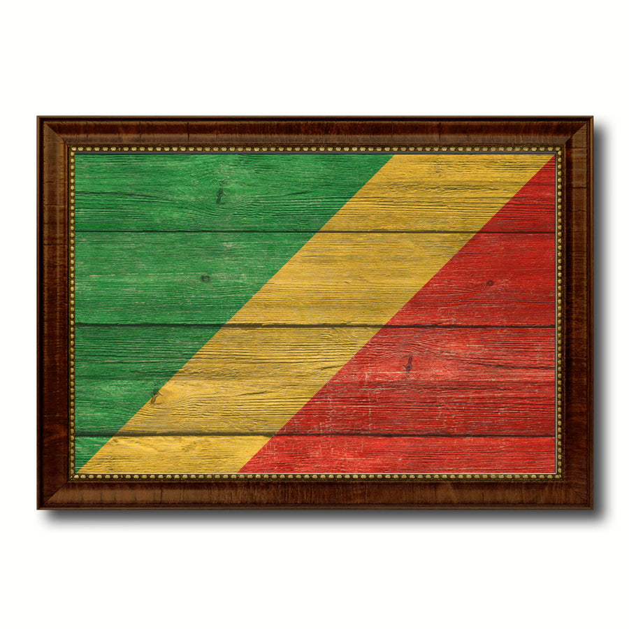 Congo Republic Country Flag Texture Canvas Print with Custom Frame  Gift Ideas Wall Decoration Image 1