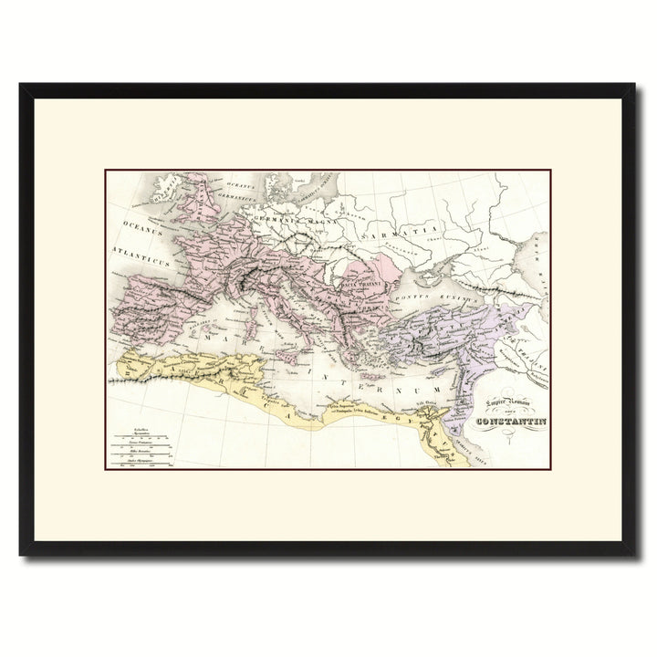 Constantine Empire Vintage Antique Map Canvas Print with Picture Frame  Wall Art Gift Ideas Image 1