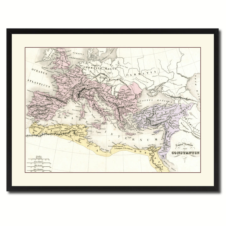 Constantine Empire Vintage Antique Map Canvas Print with Picture Frame  Wall Art Gift Ideas Image 3