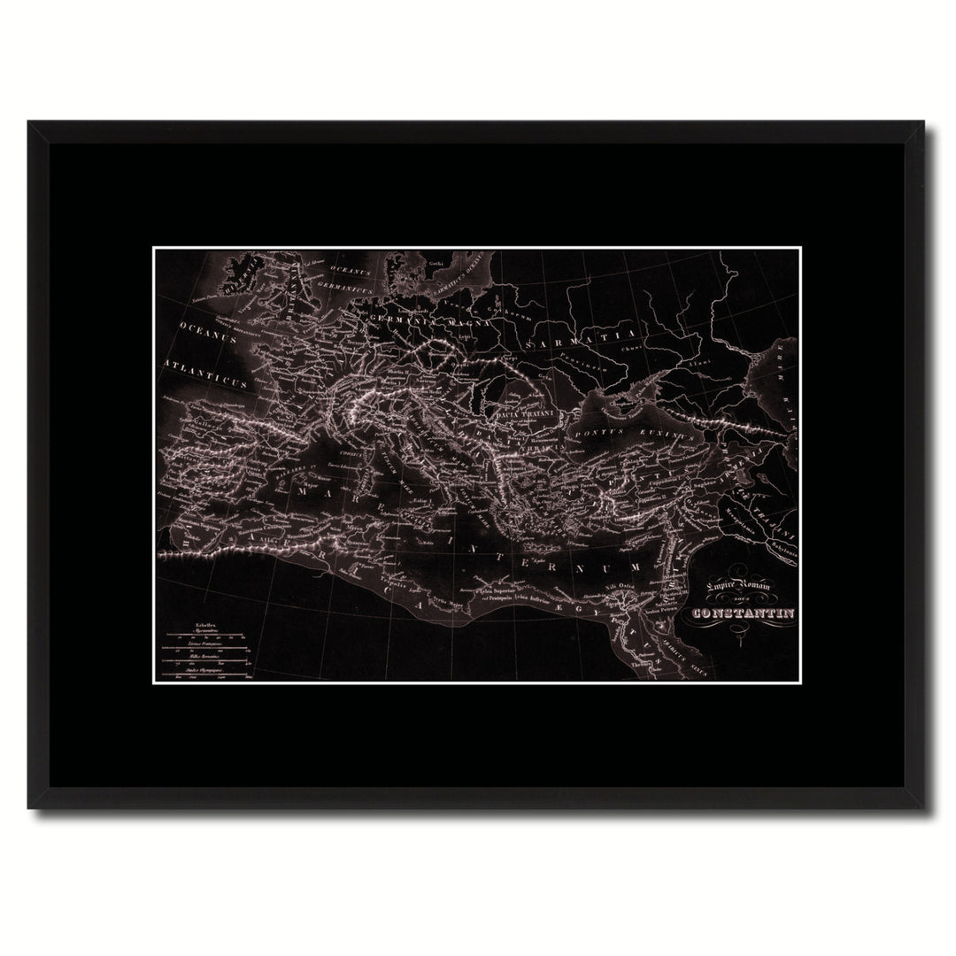 Constantine Empire Vintage Vivid Sepia Map Canvas Print with Picture Frame  Wall Art Gift Ideas Image 1