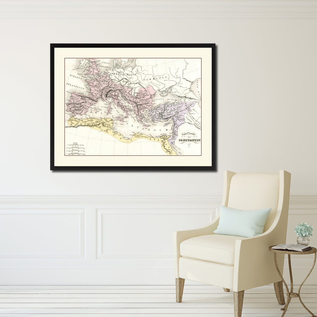 Constantine Empire Vintage Antique Map Canvas Print with Picture Frame  Wall Art Gift Ideas Image 5