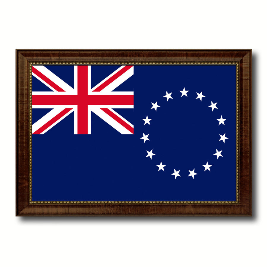 Cook Islands Country Flag Canvas Print with Picture Frame  Gifts Wall Image 1