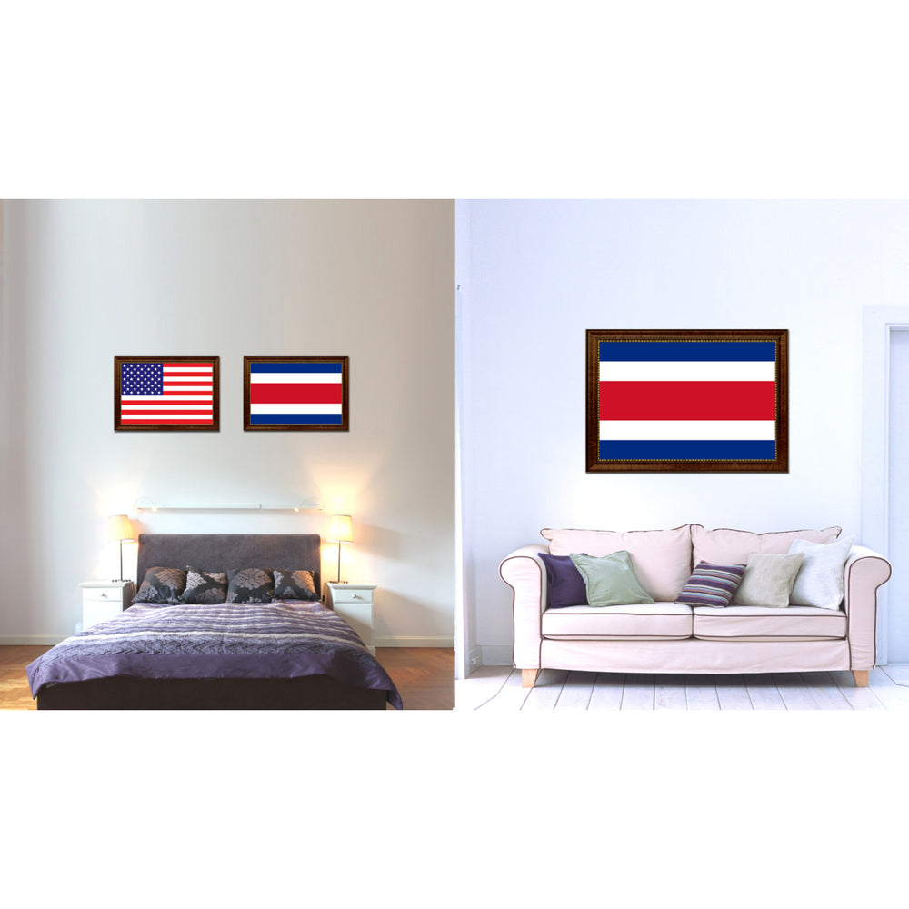 Costa Rica Country Flag Canvas Print with Picture Frame  Gifts Wall Image 2