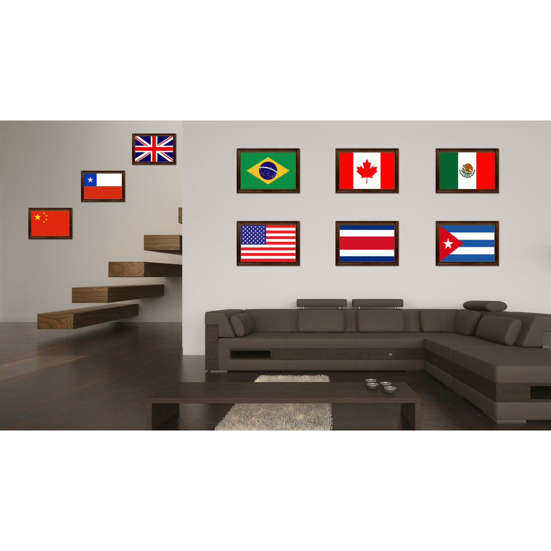 Costa Rica Country Flag Canvas Print with Picture Frame  Gifts Wall Image 3