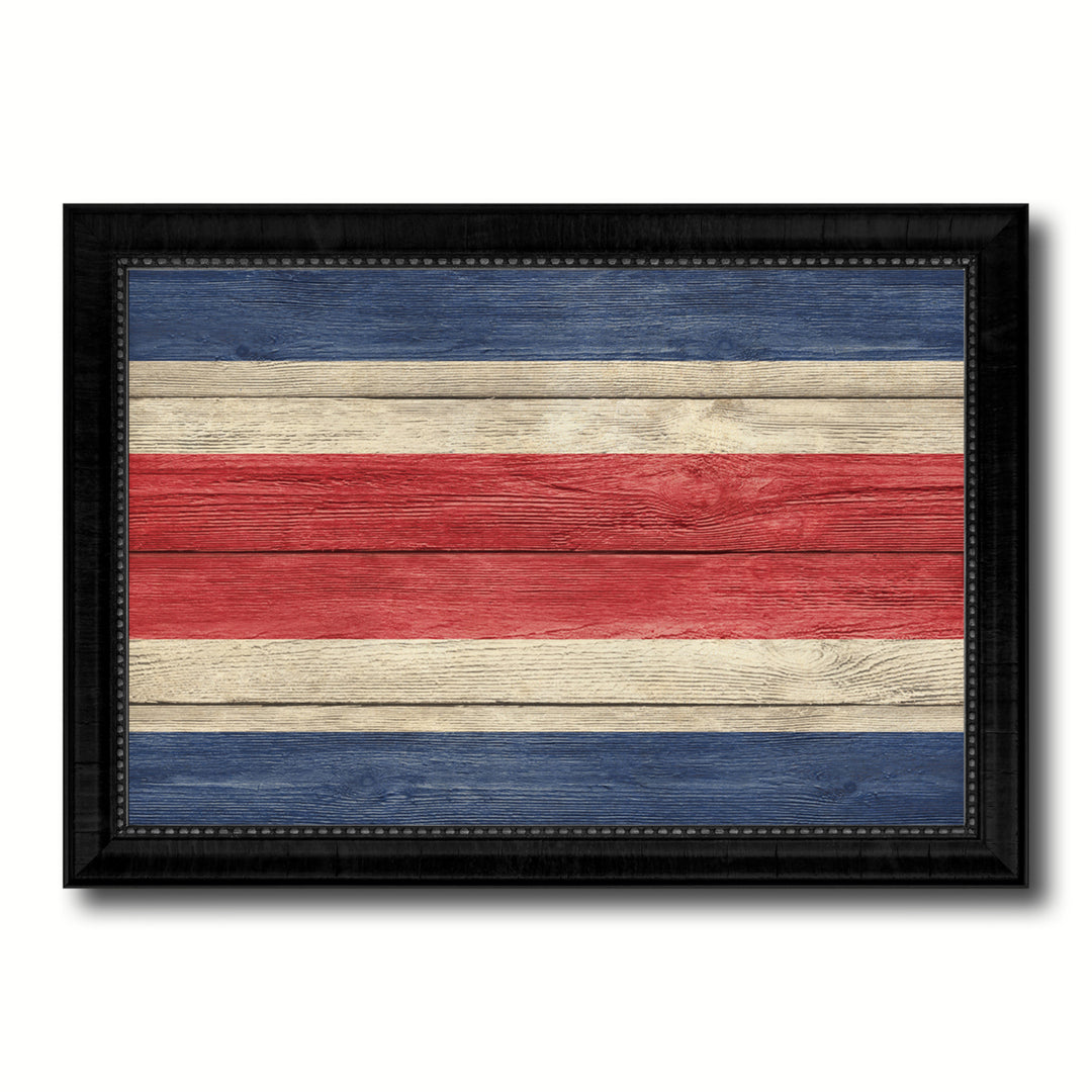 Costa Rica Country Flag Texture Canvas Print with Picture Frame  Wall Art Gift Ideas Image 1