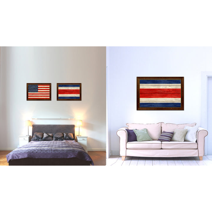 Costa Rica Country Flag Texture Canvas Print with Custom Frame  Gift Ideas Wall Decoration Image 2