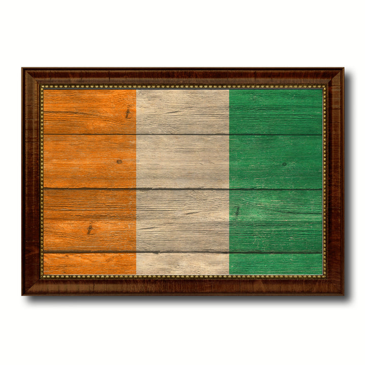 Cote DIvoire Country Flag Texture Canvas Print with Custom Frame  Gift Ideas Wall Decoration Image 1