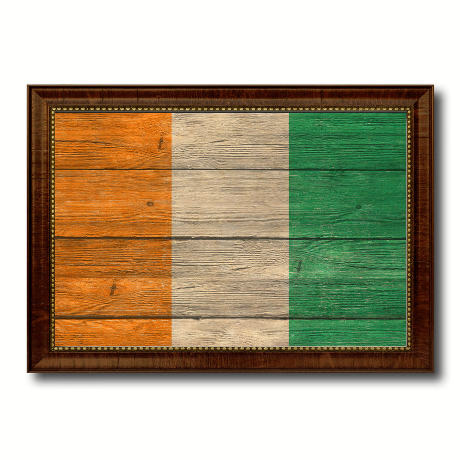 Cote DIvoire Country Flag Texture Canvas Print with Custom Frame  Gift Ideas Wall Decoration Image 1