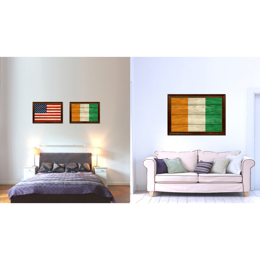 Cote DIvoire Country Flag Texture Canvas Print with Custom Frame  Gift Ideas Wall Decoration Image 2