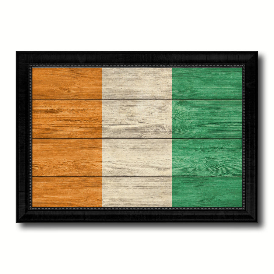 Cote DIvoire Country Flag Texture Canvas Print with Picture Frame  Wall Art Gift Ideas Image 1