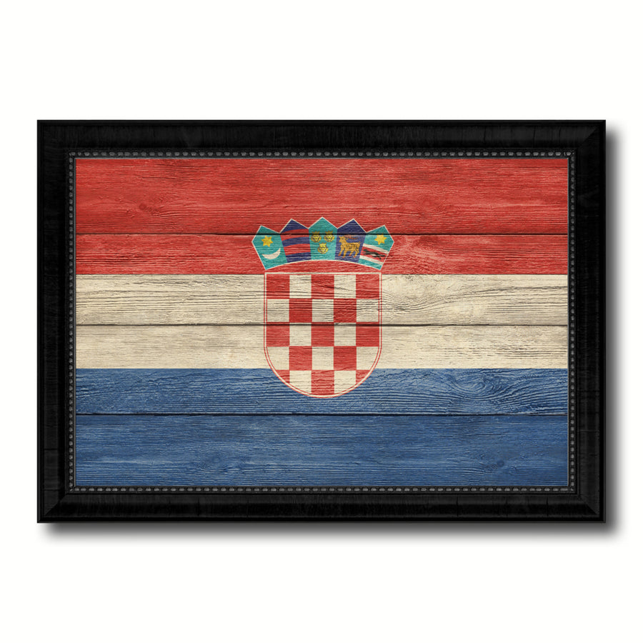 Croatia Country Flag Texture Canvas Print with Picture Frame  Wall Art Gift Ideas Image 1