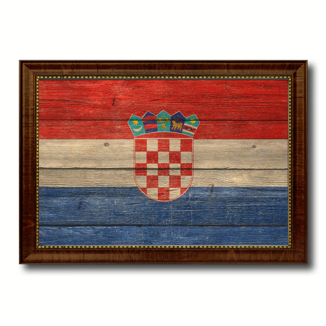 Croatia Country Flag Texture Canvas Print with Custom Frame  Gift Ideas Wall Decoration Image 1