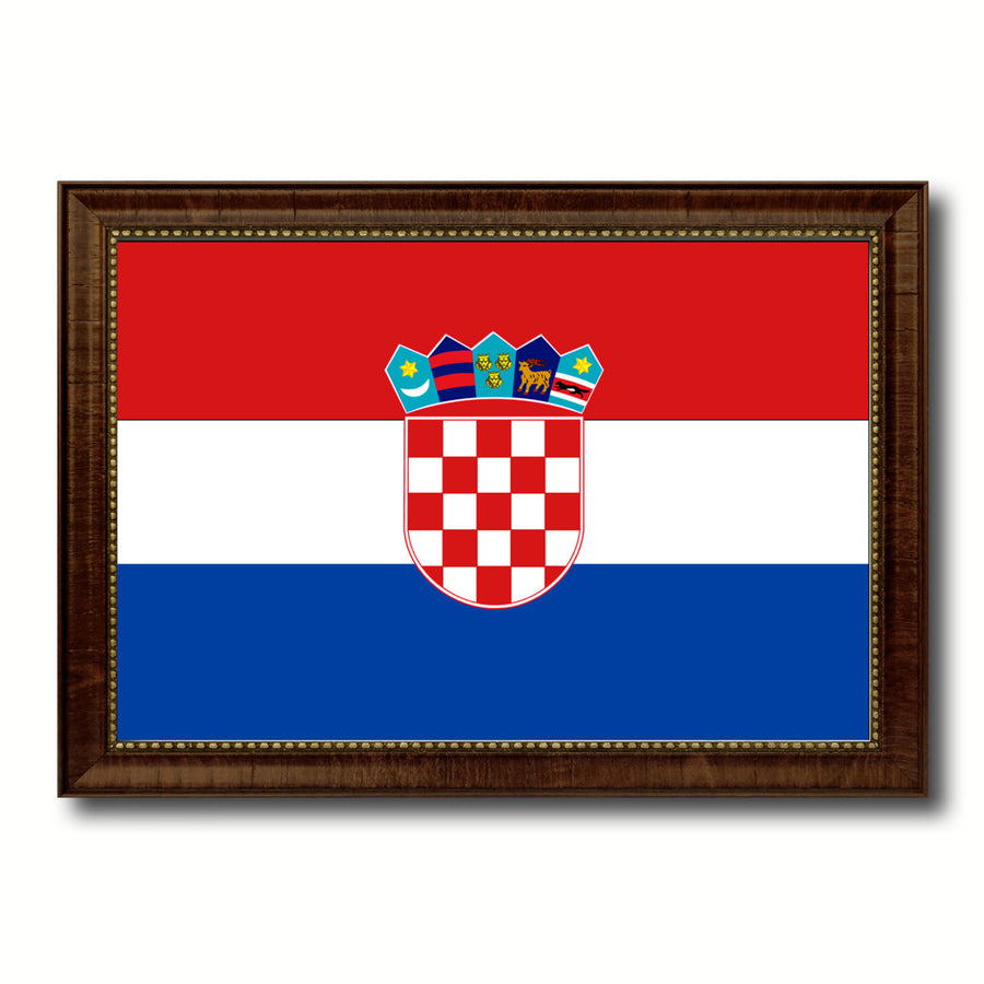 Croatia Country Flag Canvas Print with Picture Frame  Gifts Wall Image 1