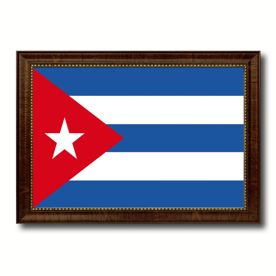 Cuba Country Flag Canvas Print with Picture Frame  Gifts Wall Image 1