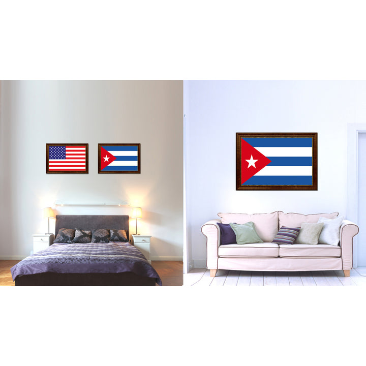 Cuba Country Flag Canvas Print with Picture Frame  Gifts Wall Image 2