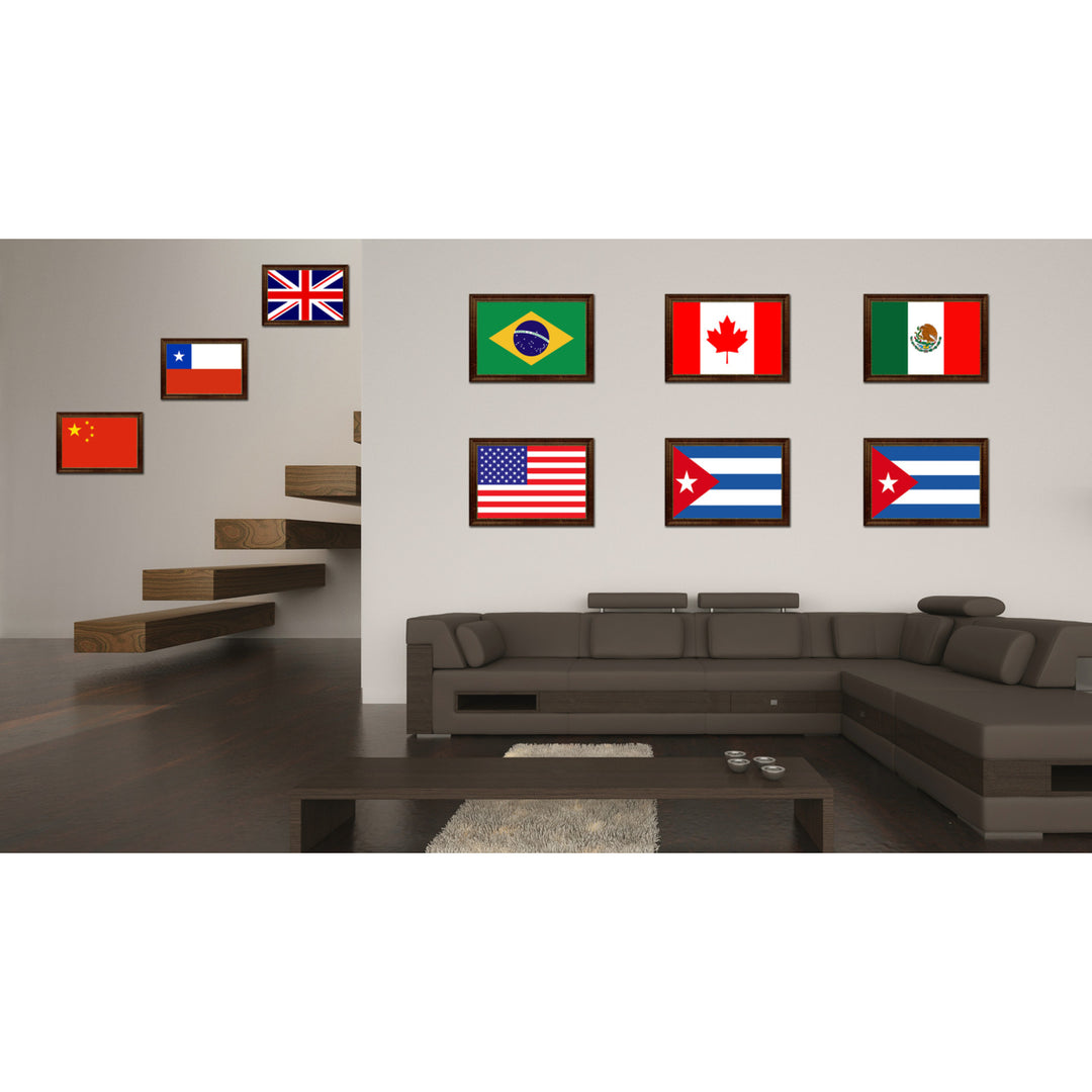 Cuba Country Flag Canvas Print with Picture Frame  Gifts Wall Image 3