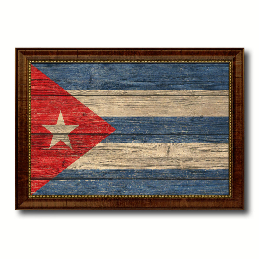 Cuba Country Flag Texture Canvas Print with Custom Frame  Gift Ideas Wall Decoration Image 1