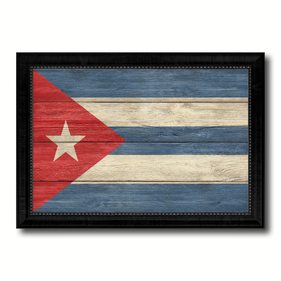 Cuba Country Flag Texture Canvas Print with Picture Frame  Wall Art Gift Ideas Image 1