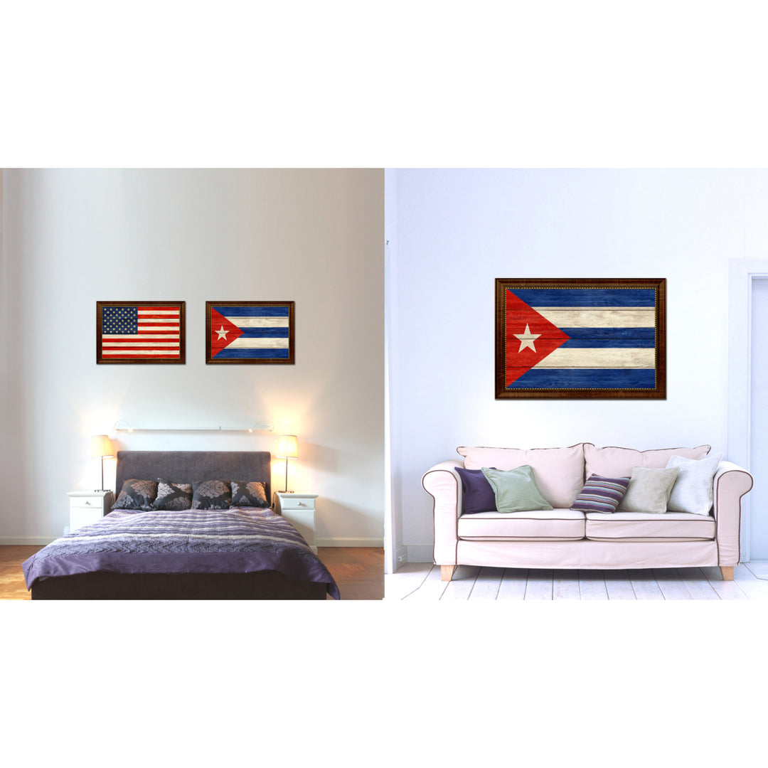 Cuba Country Flag Texture Canvas Print with Custom Frame  Gift Ideas Wall Decoration Image 2