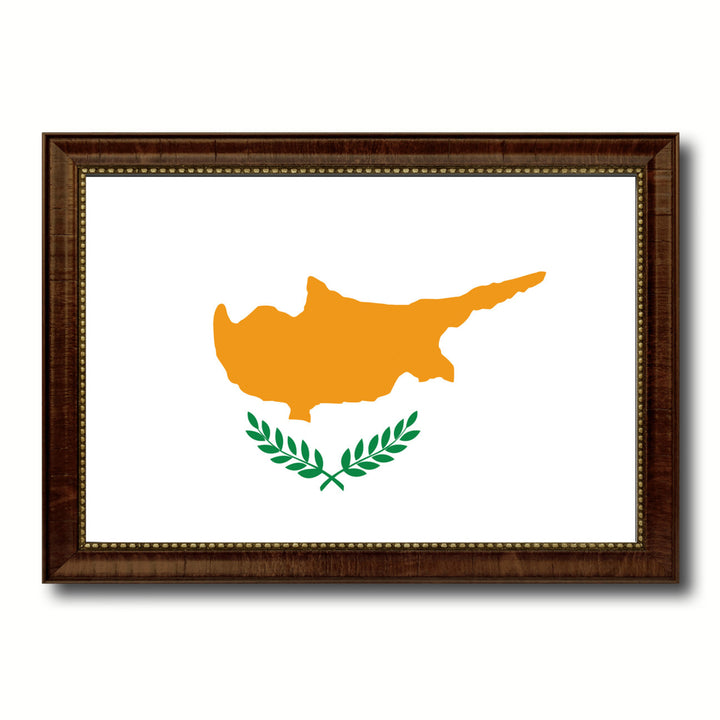 Cyprus Country Flag Canvas Print with Picture Frame  Gifts Wall Image 1