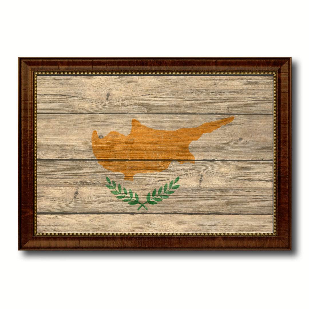 Cyprus Country Flag Texture Canvas Print with Custom Frame  Gift Ideas Wall Decoration Image 1