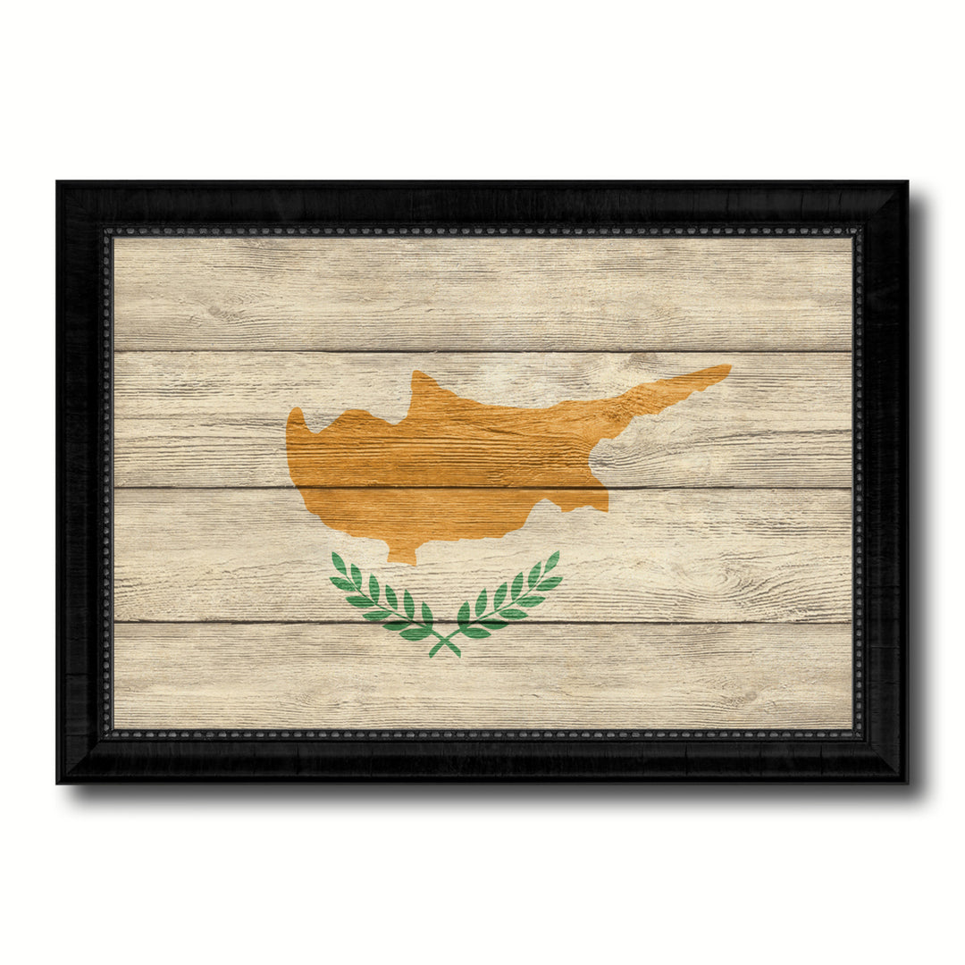 Cyprus Country Flag Texture Canvas Print with Picture Frame  Wall Art Gift Ideas Image 1