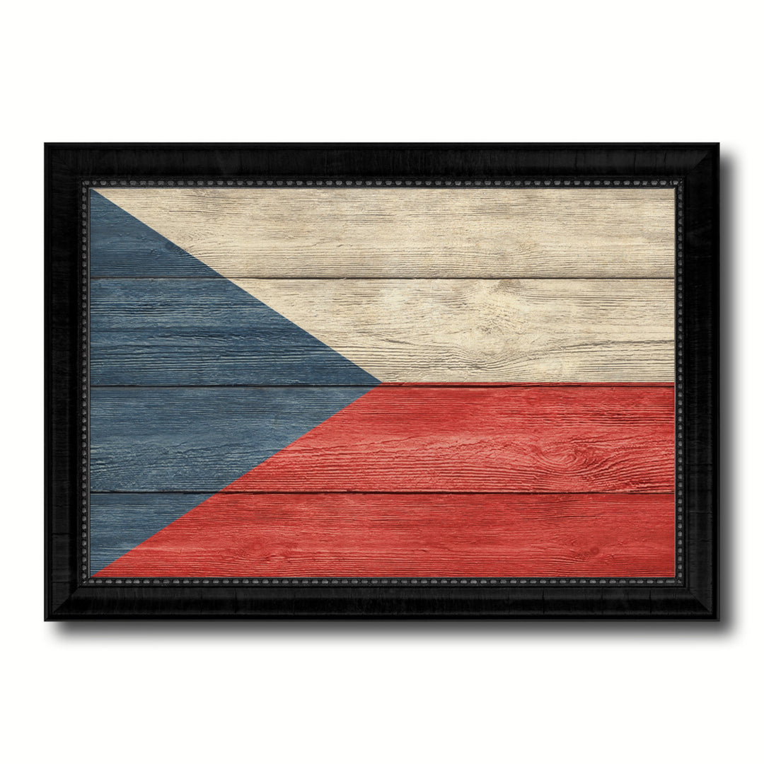 Czech Republic Country Flag Texture Canvas Print with Picture Frame  Wall Art Gift Ideas Image 1