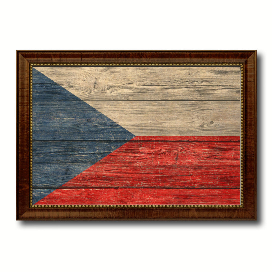 Czech Republic Country Flag Texture Canvas Print with Custom Frame  Gift Ideas Wall Decoration Image 1