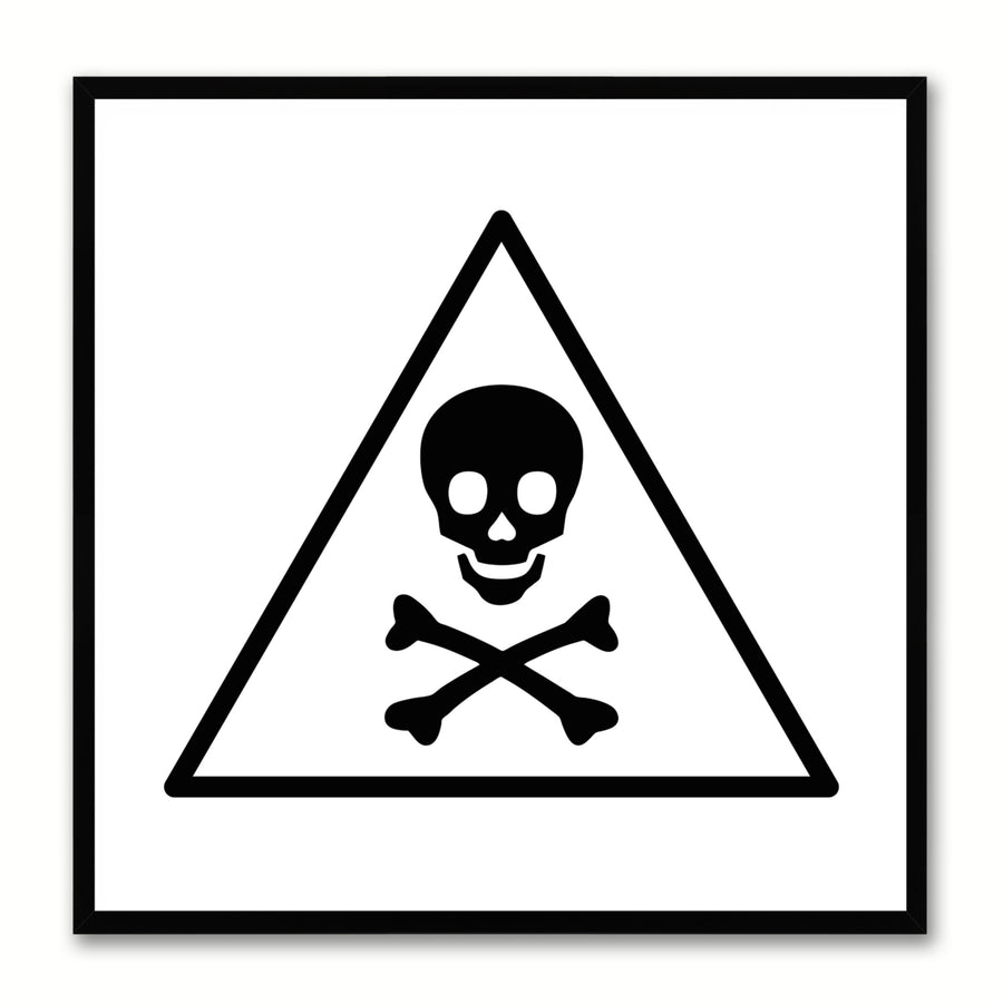 Danger Sign Art White Canvas Print with Picture Frame Gift Ideas Wall  Mancave Image 1