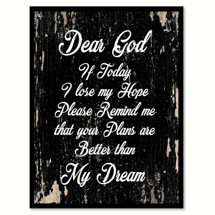 Dear God Saying Canvas Print with Picture Frame  Wall Art Gifts Image 1