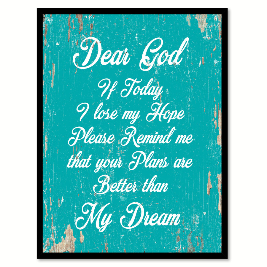 Dear God Saying Canvas Print with Picture Frame  Wall Art Gifts Image 1