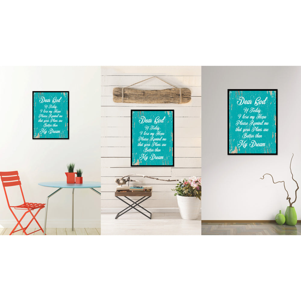 Dear God Saying Canvas Print with Picture Frame  Wall Art Gifts Image 2