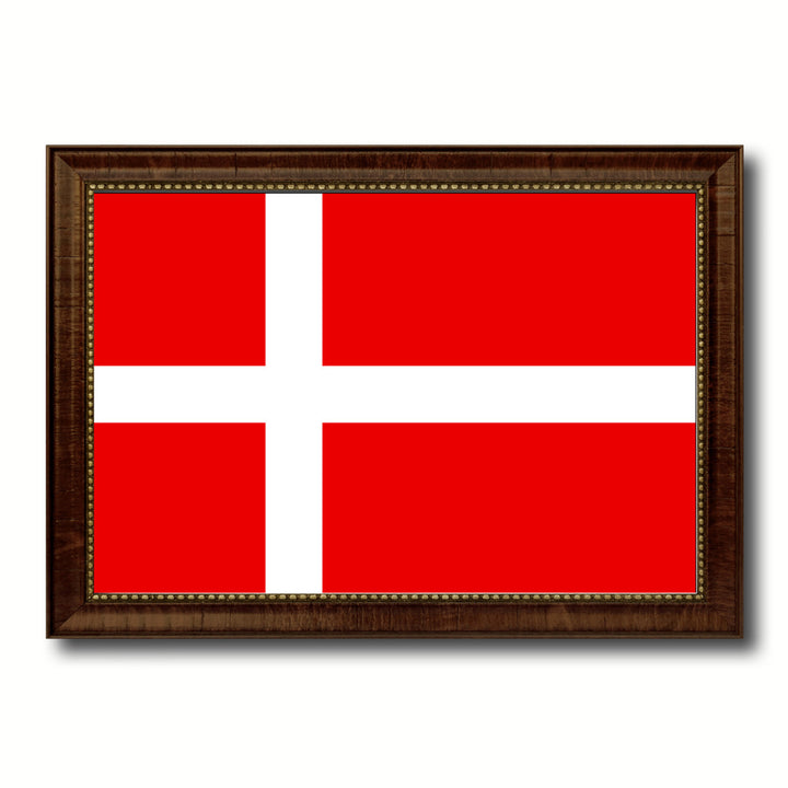 Denmark Country Flag Canvas Print with Picture Frame  Gifts Wall Image 1