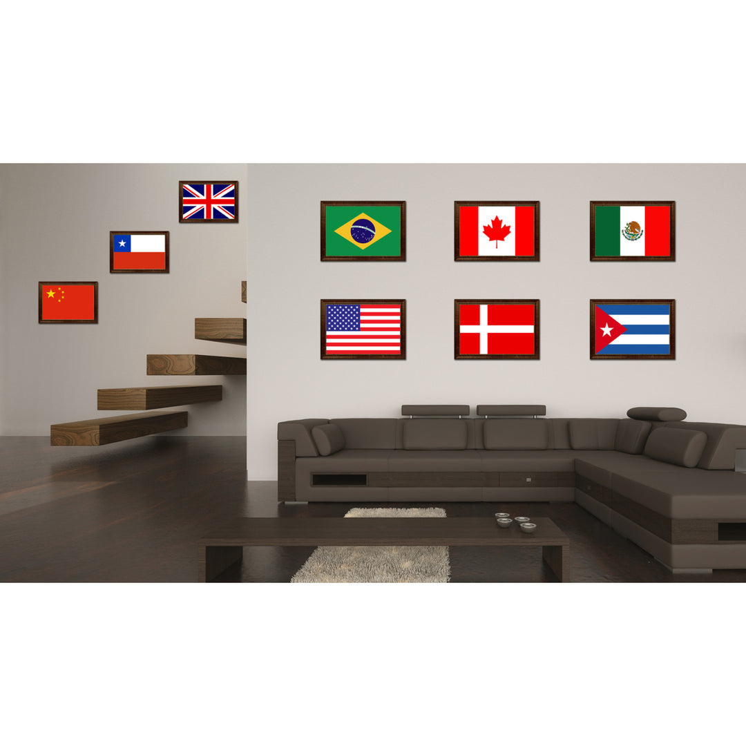 Denmark Country Flag Canvas Print with Picture Frame  Gifts Wall Image 3