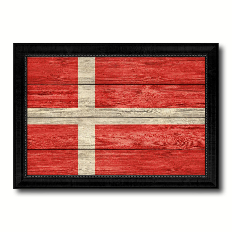 Denmark Country Flag Texture Canvas Print with Picture Frame  Wall Art Gift Ideas Image 1