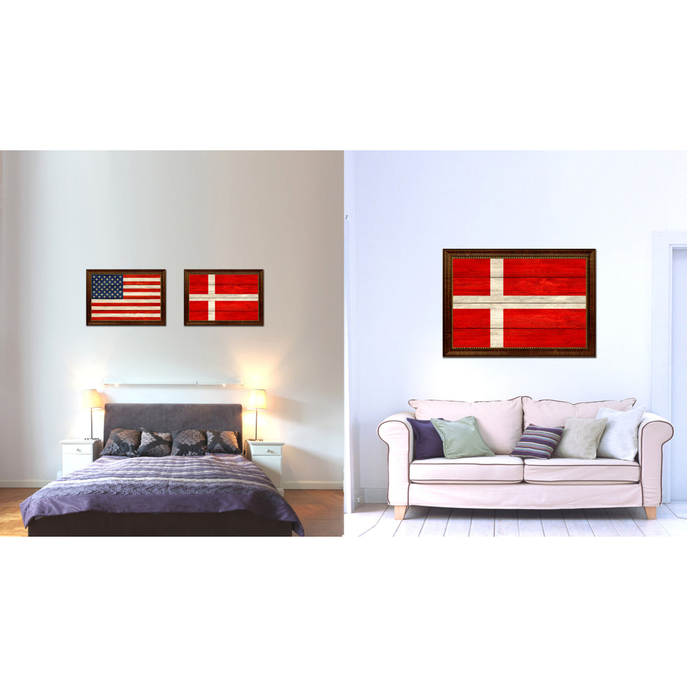 Denmark Country Flag Texture Canvas Print with Custom Frame  Gift Ideas Wall Decoration Image 2