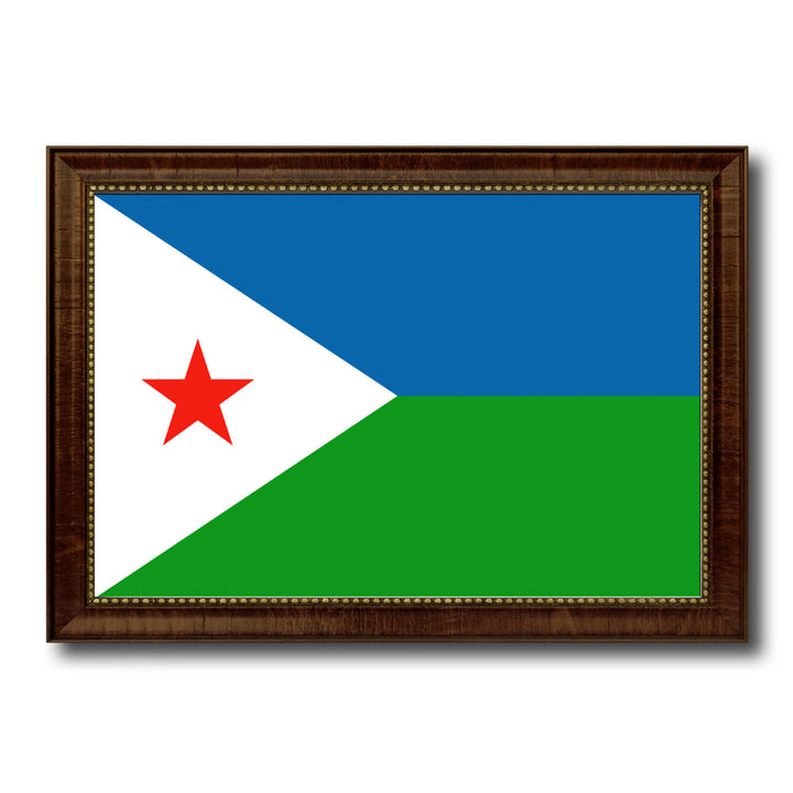 Djibouti Country Flag Canvas Print with Picture Frame  Gifts Wall Image 1