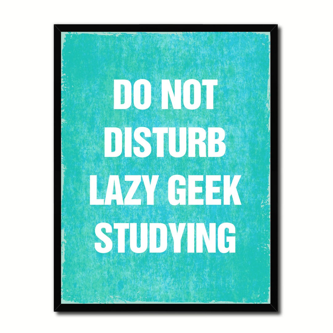 Do Not Disturb Lazy Geek Studying Funny Typo Sign 17012 Picture Frame Gifts  Wall Art Canvas Print Image 1