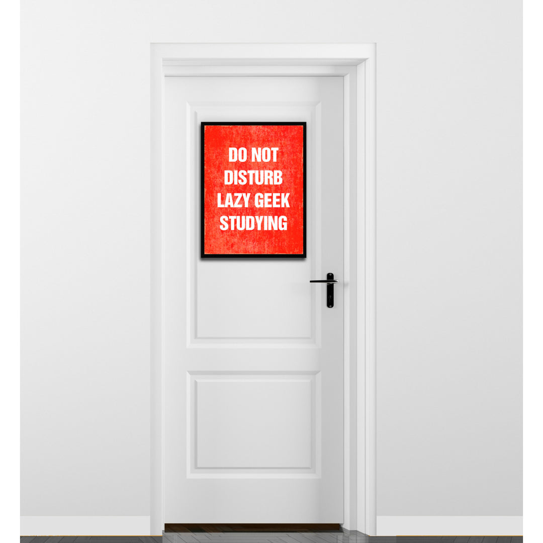 Do Not Disturb Lazy Geek Studying Funny Typo Sign 17014 Picture Frame Gifts  Wall Art Canvas Print Image 3