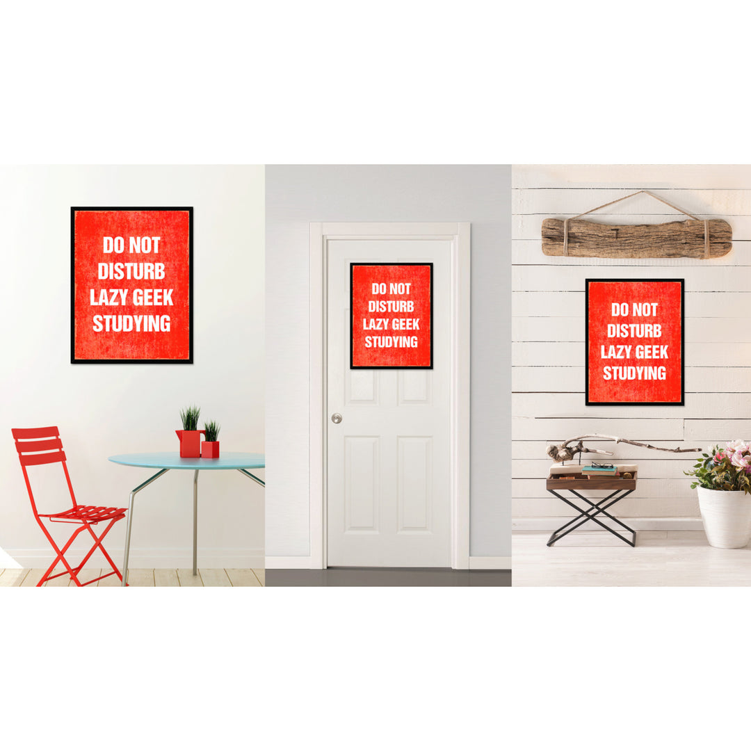 Do Not Disturb Lazy Geek Studying Funny Typo Sign 17014 Picture Frame Gifts  Wall Art Canvas Print Image 4