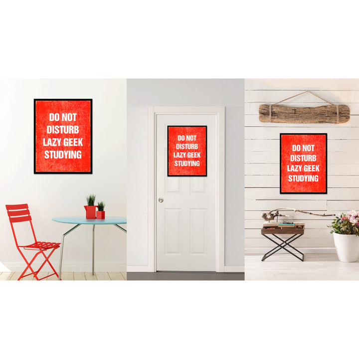 Do Not Disturb Lazy Geek Studying Funny Typo Sign 17014 Picture Frame Gifts  Wall Art Canvas Print Image 4