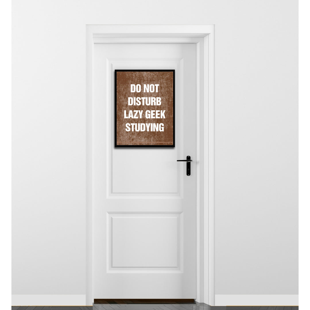 Do Not Disturb Lazy Geek Studying Funny Typo Sign 17015 Picture Frame Gifts  Wall Art Canvas Print Image 3