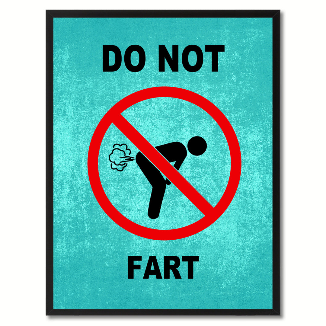 Do Not ft Funny Sign Aqua Canvas Print with Picture Frame Gift Ideas  Wall Art Gifts 91781 Image 1