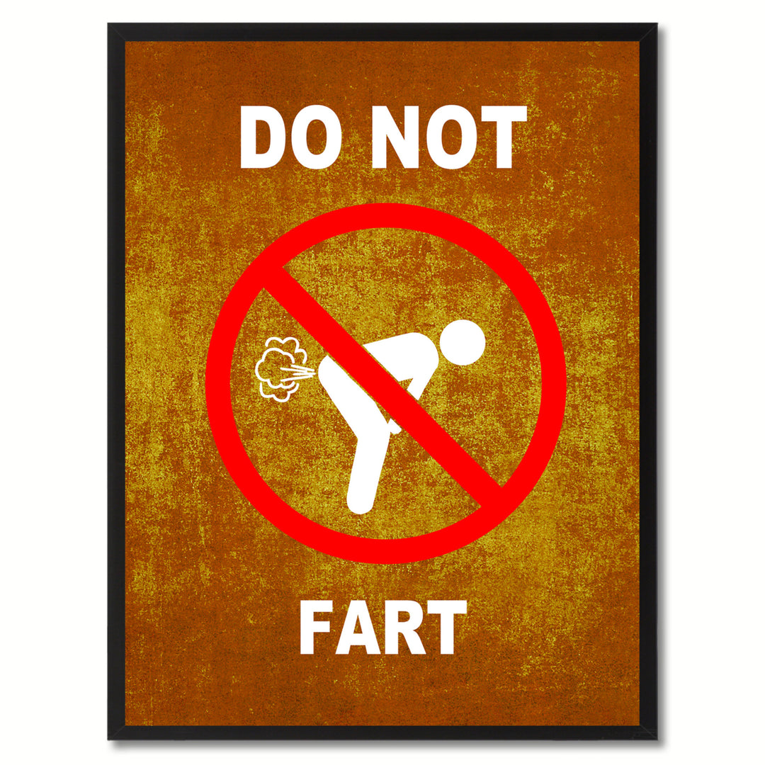 Do Not ft Funny Sign Brown Canvas Print with Picture Frame Gift Ideas  Wall Art Gifts 91784 Image 1