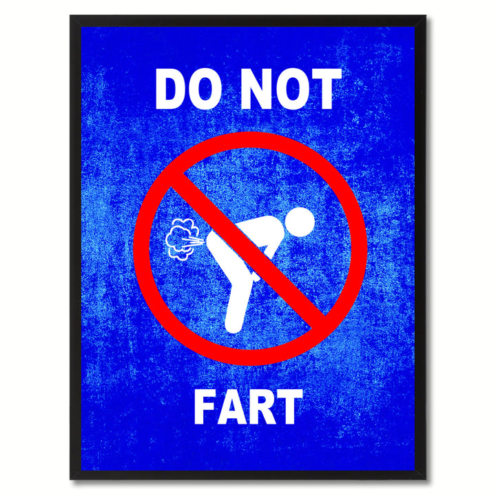 Do Not ft Funny Sign Blue Canvas Print with Picture Frame Gift Ideas  Wall Art Gifts 91783 Image 1
